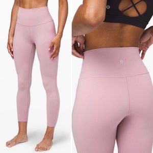 Lululemon Wunder Under High Tight Legging Pant Smoky Blush Pink Activewear 4
